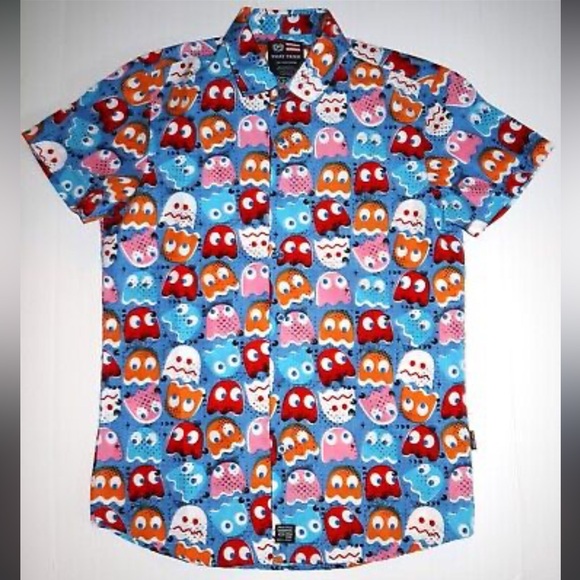 MEN'S PAC-MAN PHAT FARM SHORT SLEEVE SHIRT SIZE Small abstract maximalist - Picture 5 of 9